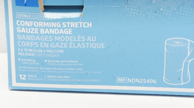 Medline NON25496 Conforming Stretch Gauze Bandage 2 x 75inch - Box of 11
